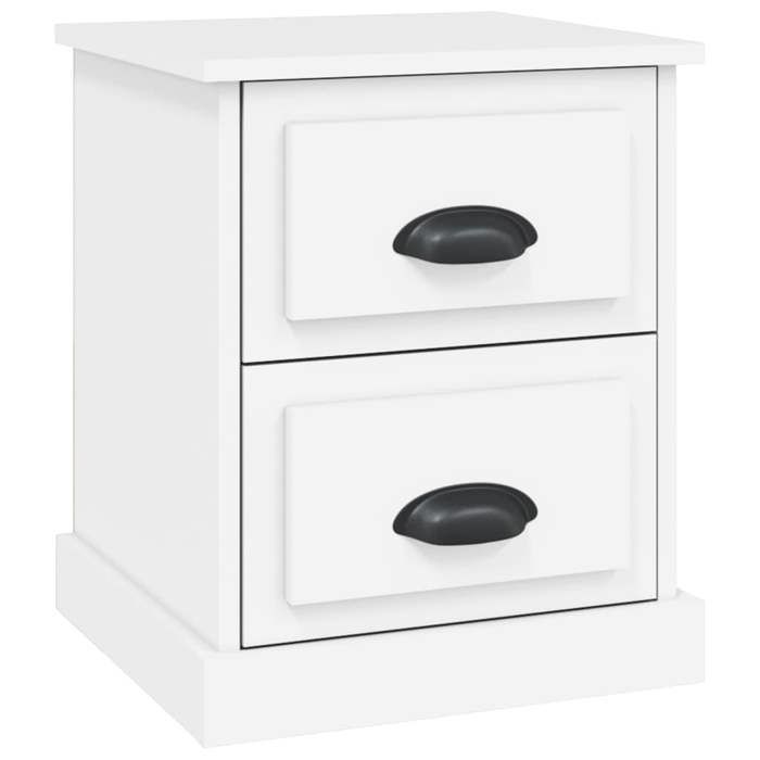 Table de chevet - Maison Exclusive - Blanc - 2 tiroirs - Bois d'ingénierie 39x39x47,5 cm