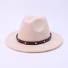 Top Hat Seasonal Woolen Cowboy Hat High-End Men'S And Women'S Short-Brimmed Jazz Hat Felt Hat