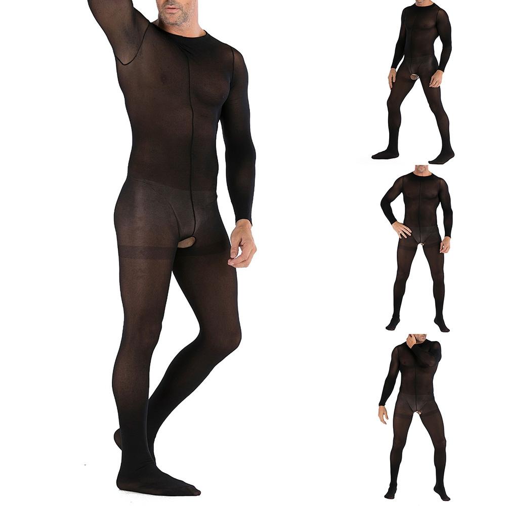 Men Stockings Accessories Crotchless Full Body Jumpsuit