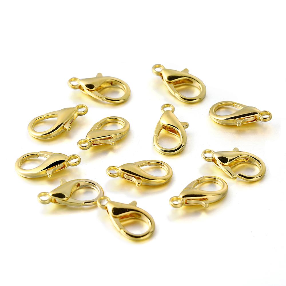 100pcs/lot Lobster Clasps For Bracelets Necklaces DIY Hooks Chain Closure Accessories For Jewelry Making Findings