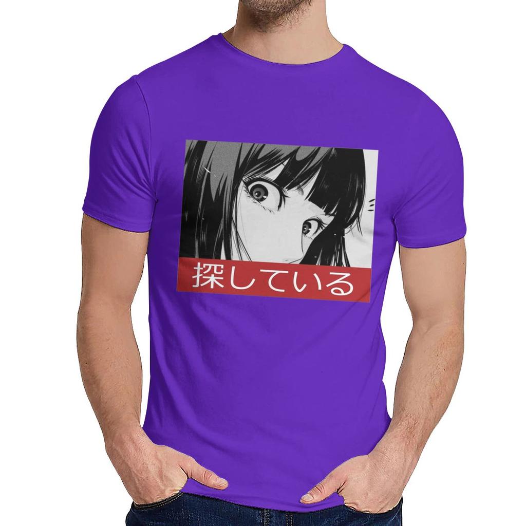 Streetwear Stare Sad Japanese Aesthetic Homme Tee Shirt For Unisex Awesome Organic Cotton T Shirt O
