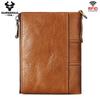 Humerpaul Genuine Leather Bifold Wallet For Men Slim RFID Blocking Credit Card Holder Credential Purse Zipper Coin Purse Male Money Bag