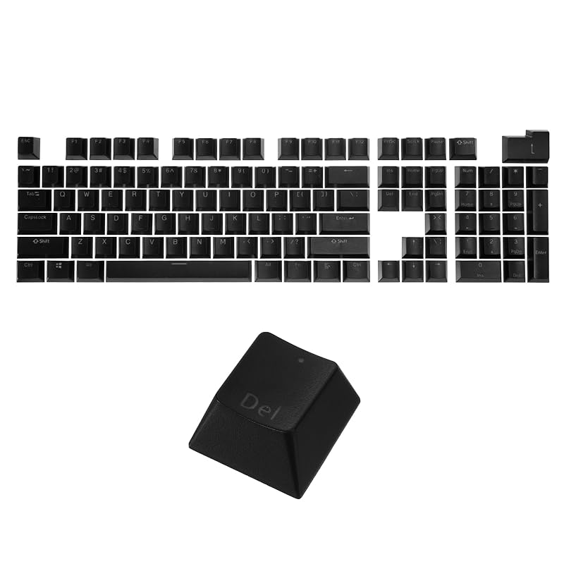 

uxcell 108 key pudding keycap set OEM profile 60%ABS For mechanical keyboard layout black double shot