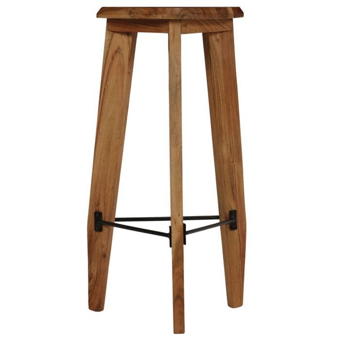 Tabourets de bar - VIDAXL - Bois d'acacia massif - Marron - Lot de 2
