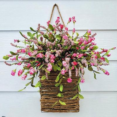 40*25cm Front Door Hanging Flower Basket Wildflower Door Hanger Door Wall Decorations