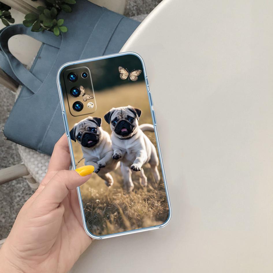 CJ90 Pug Dog Transparent Phone Case for LG K22 K30 K40 K40S K41 K42 K50 K50S K51 K51S K52 K61 K62 K71 K92 Q60 Q61 V40 V50 V60