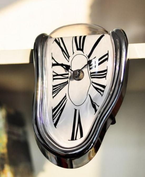 Leverde Dali Weiche Uhr Innen Tischuhr 90 Grad Gebogen Kunstuhr Stilvolle Idee Waren Silber