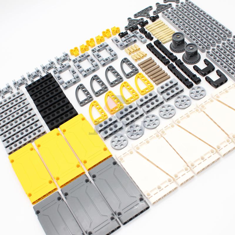 128 Pcs MOC High-Tech Construction Model Building Blocks Technology Liftarm Conector Panel Axle Bricks Kit DIY Accessories Parts