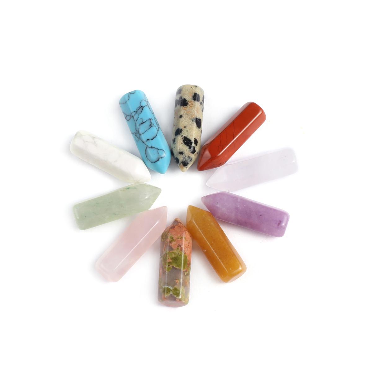 

5 шт. разные цвета, украшения из натурального камня, декоративные шестиугольные призмы, хрустальные ювелирные изделия, предметы интерьера, домашний декор 21x7 мм