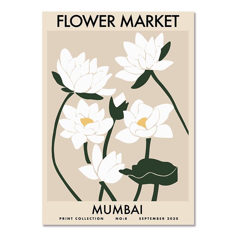 Abstract Flower Market Wall Art Print Canvas Painting Vintage Botanical Poster Gallery Wall Picture Living Room Home Decoration