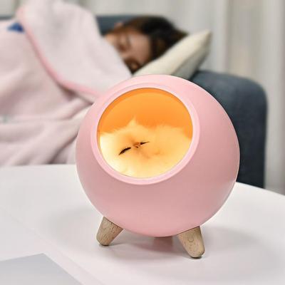 Creative Cat Atmosphere Night Light - USB Rechargeable, Children's Touch Bedside Lamp
