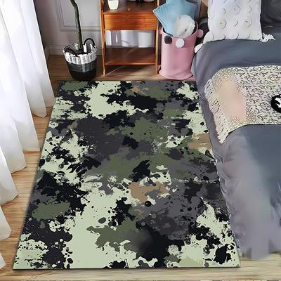 Teppich mit Tarnmuster und abstraktem Farbspritzer-Design Geeignet als Antirutsch für Wohnzimmer, Schlafzimmer, Sofas