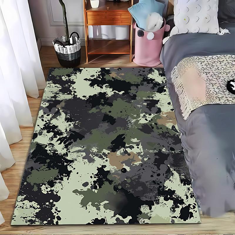 Teppich mit Tarnmuster und abstraktem Farbspritzer-Design Geeignet als Antirutsch für Wohnzimmer, Schlafzimmer, Sofas
