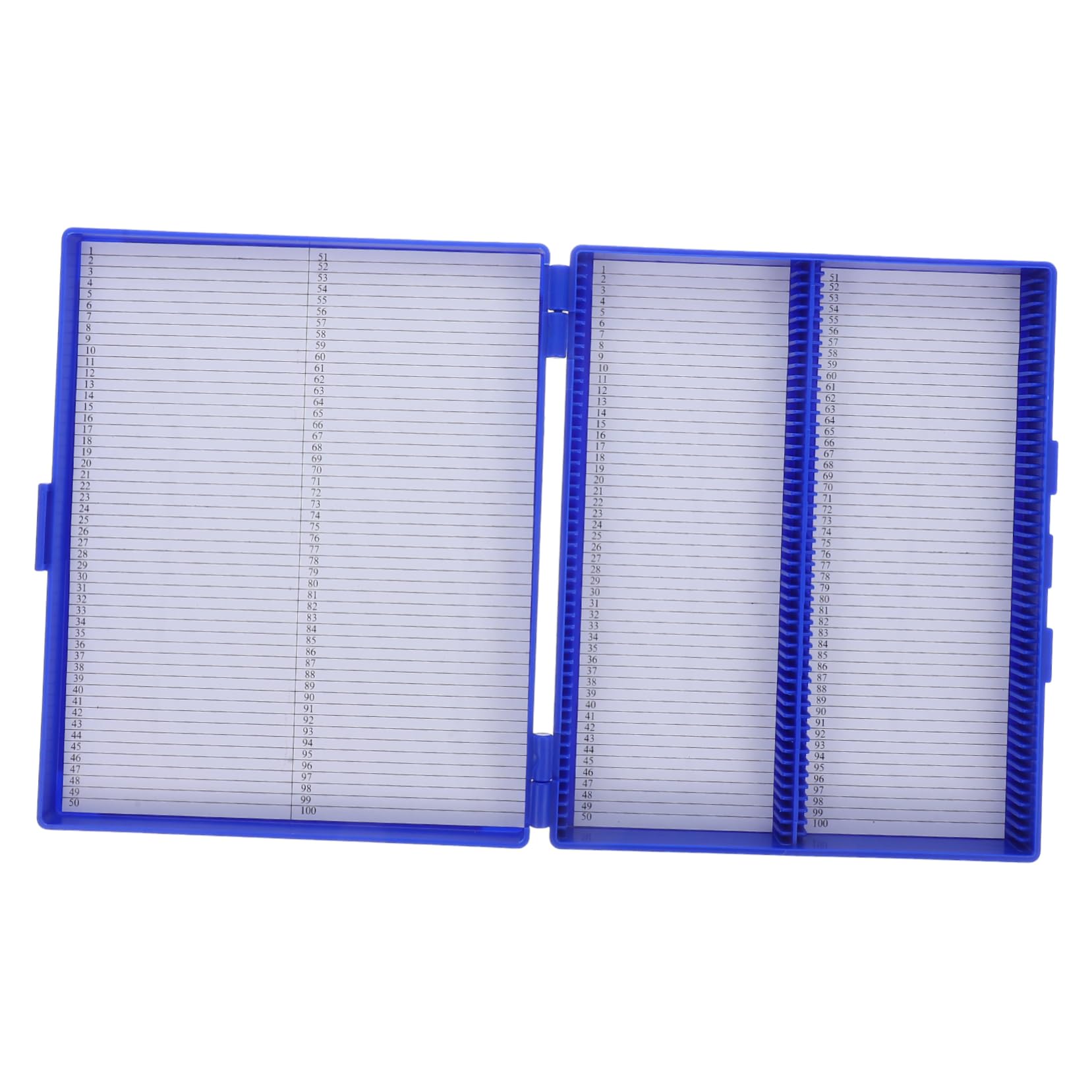 

GLEAVI Microscope Slide Reusable Plastic Slide Laboratory Slide Storage Box Organizer, 100-Slide Capacity, Box, синий