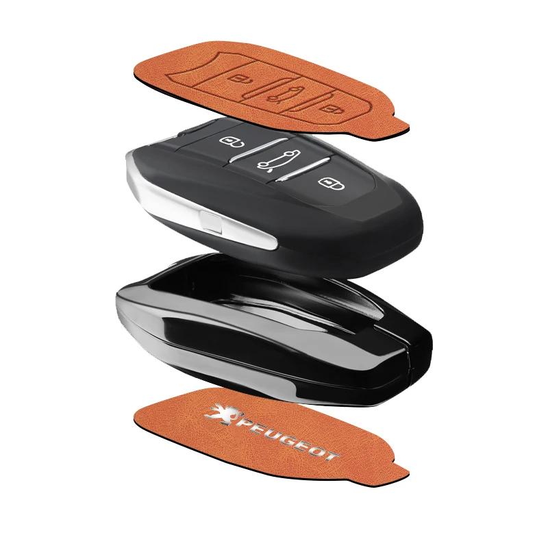 Car Sticker 2025 Hot Zinc Alloy Car Smart Remote Key Case Key Bag Shell Holder For Peugeot 2008 3008 4008 5008 308 408 508 Key P