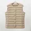 2025 Spring/Autumn Women's Collarless Lightweight Down Cotton Vest - Inner Wear Thin Style Gilet