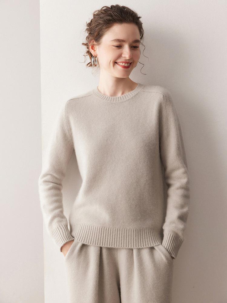 Women's 2025 Autumn/Winter Cloud Soft Cashmere Raglan Sweater, Thick, Loose, Lazy Style
