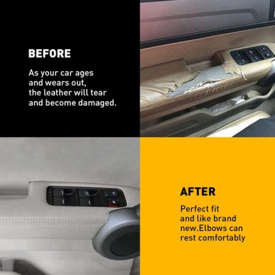 Fits 2007-2012 Honda CR-V Leather CRV Front Door Panels Armrest Cover 2Pcs Gray