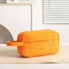 Light Corduroy Travel Cosmetic Bag With Zipper Closure For Home And Onthego Storage