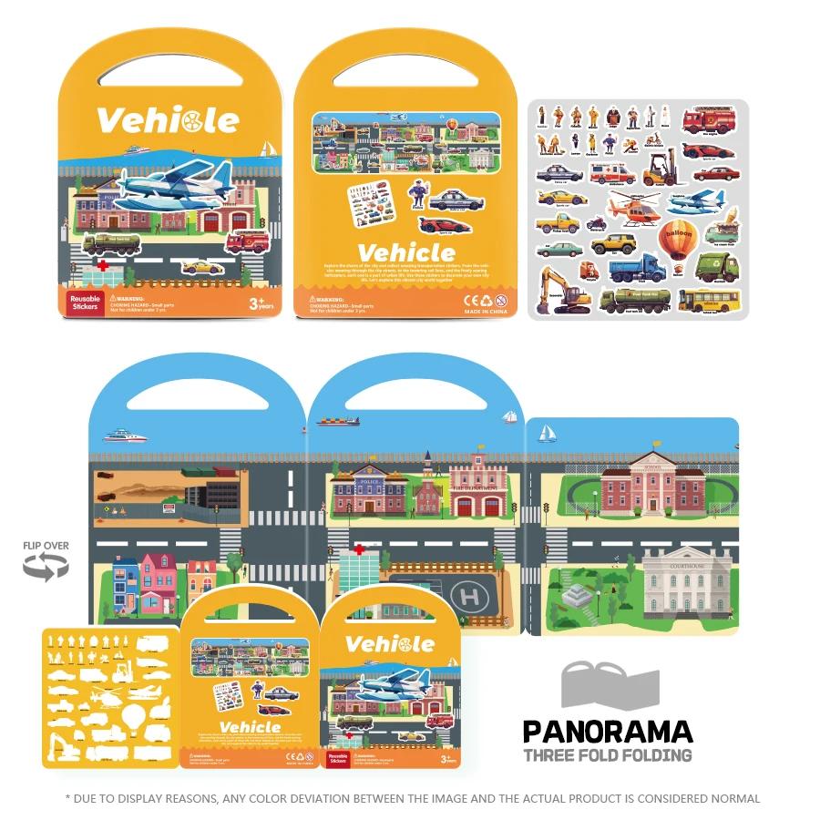

Waterproof Cartoon Sticker Activity Book for Kids – Washable & Reusable Stickers for Early Learning and Cognitive Development