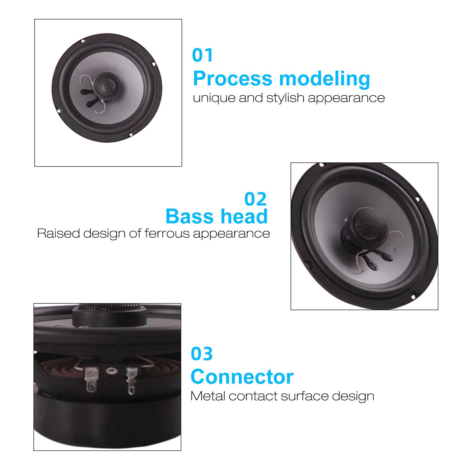 One Pair 80W Power Reference 6.5 Inch Car Horn Stereo Coaxial Speaker System