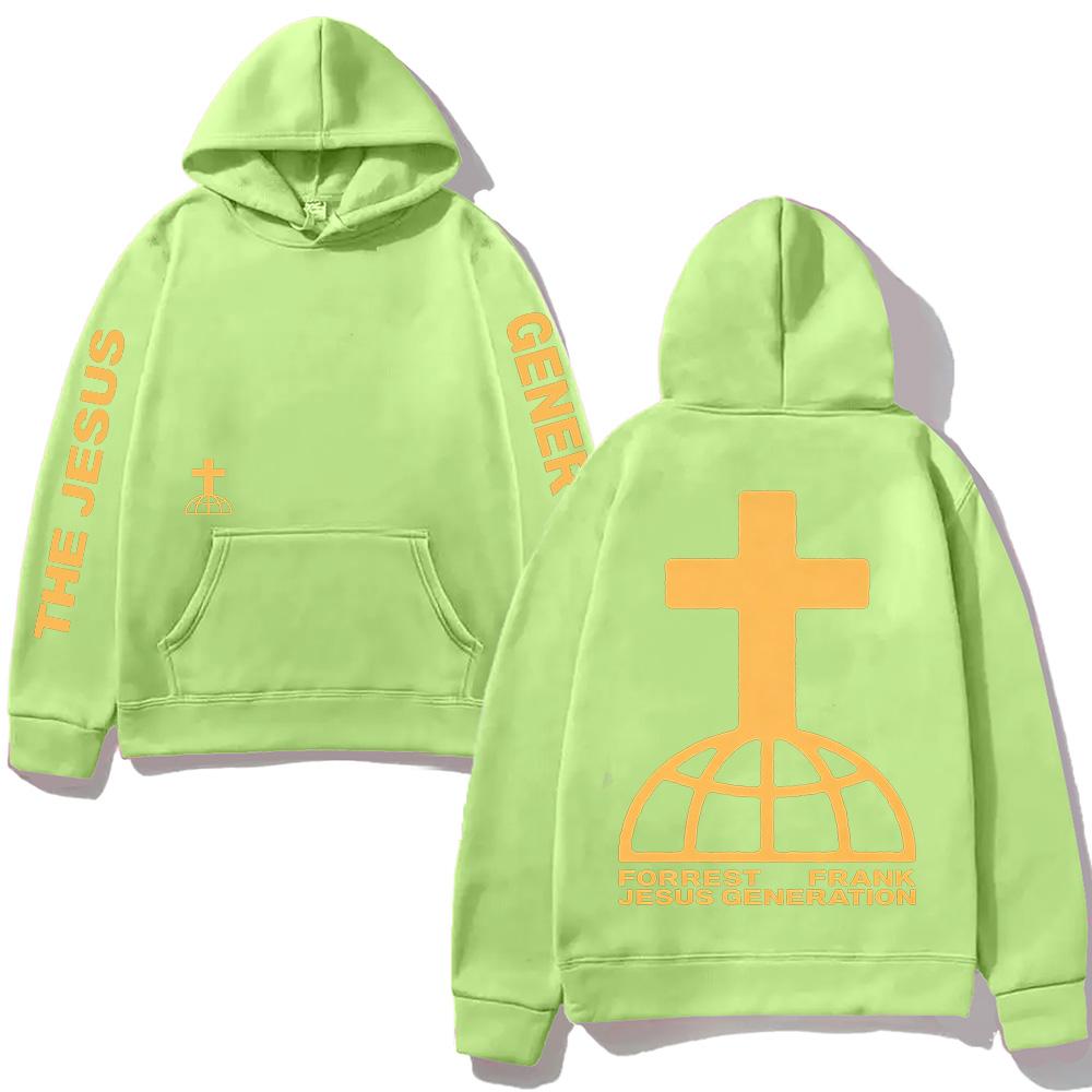Forrest Frank 2026 Welttournee THE JESUS GENERATION Musterdruck Oberteile Herren Unisex Herbst Winter mit Kapuze Bequemer Kapuzenpullover