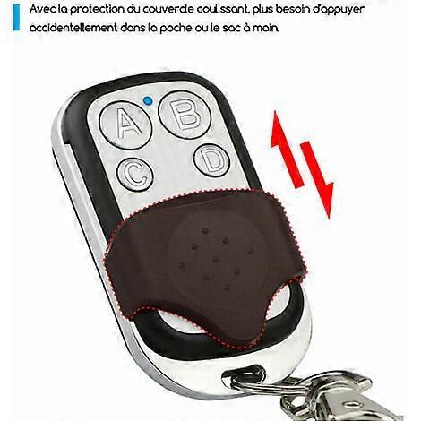 Copy Remote Control Clone Metal Remote Control 4 Buttons Key Fob Fax with Cover Protector, 433Mhz