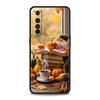 Pumpkin Autumn Leaves Coffee Case For Realme C67 C63 C55 C53 C35 C25 C21 GT 2 3 5 6 10 11 12 13 Pro Plus 5G Soft TPU Phone Cover