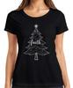 Glaube Weihnachten Weihnachtsbaum Glaube Religiös Skizze Kreide Retro Damen T-Shirt