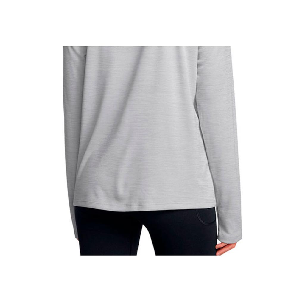Under Armour Logo Stand Collar Fitness Training Comfortable Loose Long Sleeve Breathable Regular T-Shirt Women Tops Gray 1384249-011
