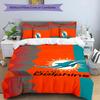 3pcs Miami Dolphins logo pattern bedding set duvet cover set includes duvet cover &pillowcases, perfect all season bedroom decoration & gift
