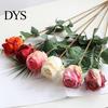 Rose Flower Decor Simulation Vibrant Color Thicker Petals Non-Withering Realistic Looking Bent Freely Decorative Artificial Plant Fine Texture Single