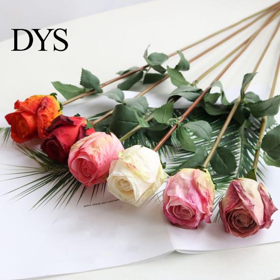 Rose Flower Decor Simulation Vibrant Color Thicker Petals Non-Withering Realistic Looking Bent Freely Decorative Artificial Plant Fine Texture Single