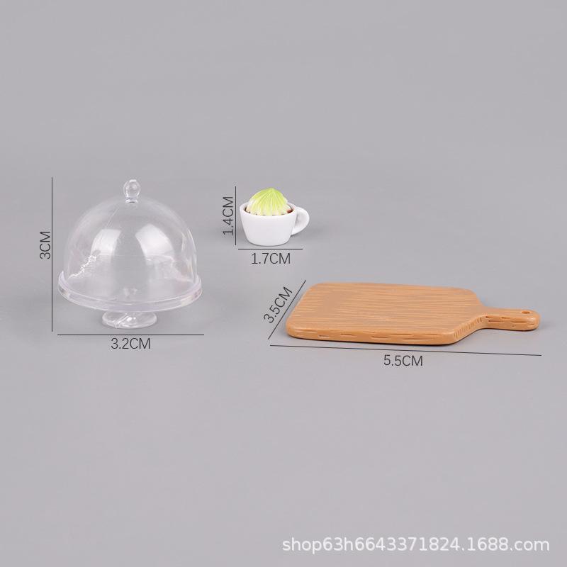 Puppenhaus Simulation Miniatur Essen Spieltablett Kaffee Kuchen Modell Zubehör Puppenhaus Spielzeug