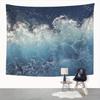 1pc Ocean Waves Tapestry Wall Art - Navy Blue, 60x40 Inch, Abstract Polyester Indoor/Outdoor Decor for Bedroom, Dorm, or Living