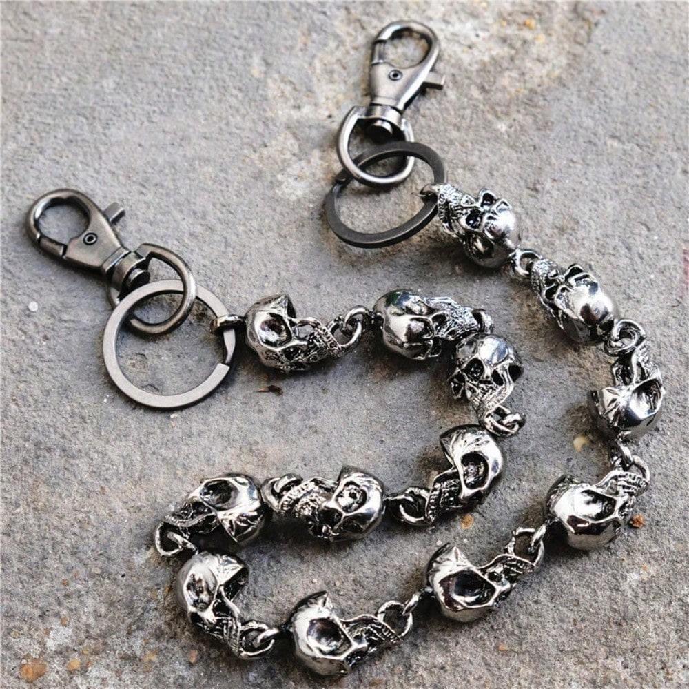 Skull Connected Metal Trousers Big Ghost Diablo Hip Hop Waist Chain