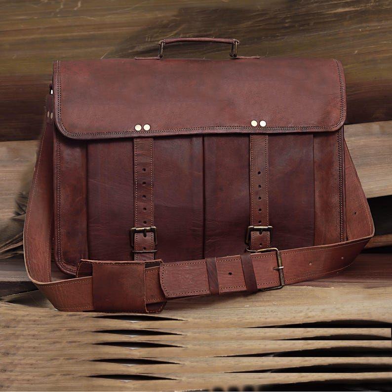 Leather Messenger Bag Laptop Bag for Men and Women Office School Bag Personalized Gift Bag Crossbody Bag Satchel Shoulder Bag Christmas Gift