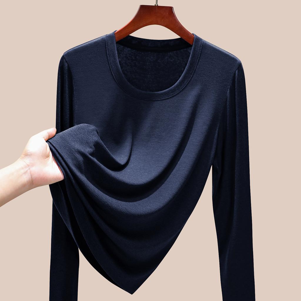 Sports Long-sleeved Women's High-elastic Slim-fitting and Thin Tencel Wool Bottoming Shirt, New In Early Autumn