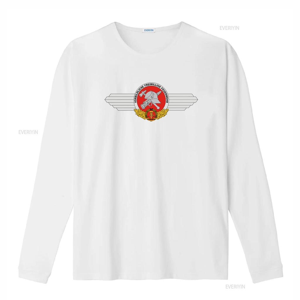 Vintage Fire Brigade GDR FFW Model Live Volunteer Coat of Arms Logo Badge T Shirt 34085 vintage Washed Comfortable