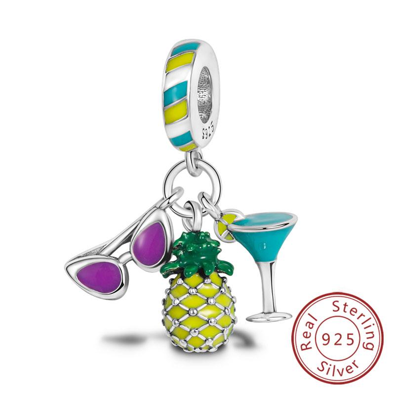 Original Charms Beads Copper Cherry Strawberry Avocado Fruit Charms Pendant For Woman Jewelry Making