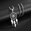 Stainless Steel Tassel Long Dream Catcher Pendant Necklace Fashion Women Retro Bohemian Ethnic Style Lucky Jewelry
