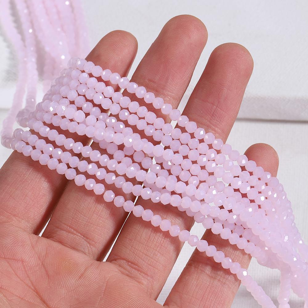 120pcs Crystal Glass Beads Rondelle Austria Faceted Loose Spacer Round Beads for Jewelry Making DIY Necklace Bracelet