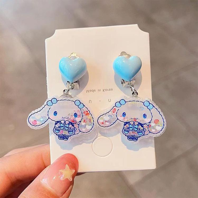 Sanrio Cartoon Ohrclips für Kinder - Entzückende Ohrringe ohne Piercing für Mädchen