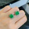 Zhuang Sheng Sheng Simulated Emerald Paraiba Earrings - European & American Style