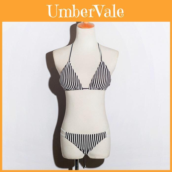 Premium Quality Women's Swimwear Stripe Bikini Set For Stylish Beachwear Fun