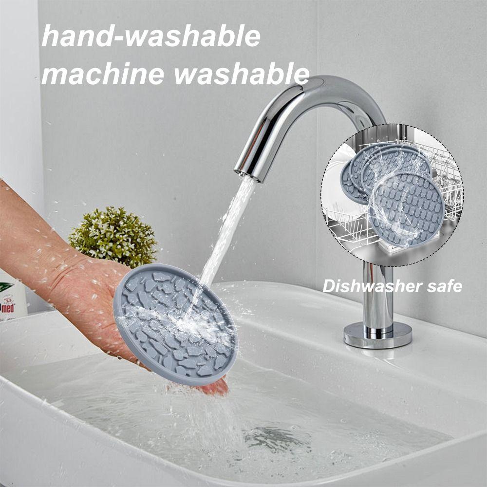 6pcs/Set Round Cup Pad Silicone Tea Mat Thick Silicone Drink Coaster Set Coffee Mug Glass