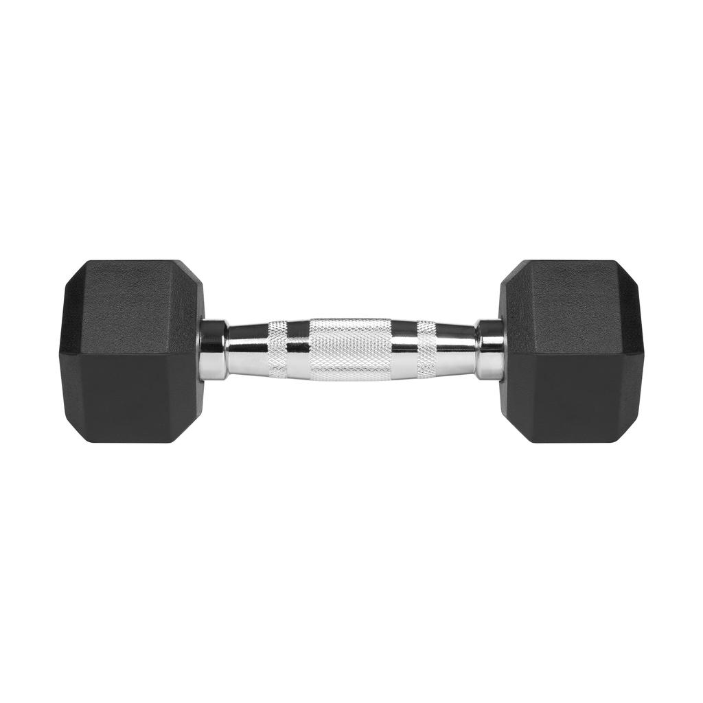 Cast Iron Rubber-Coated Dumbbells Hex 2X3Kg Rebel Hexagonal Set 6Kg Solid
