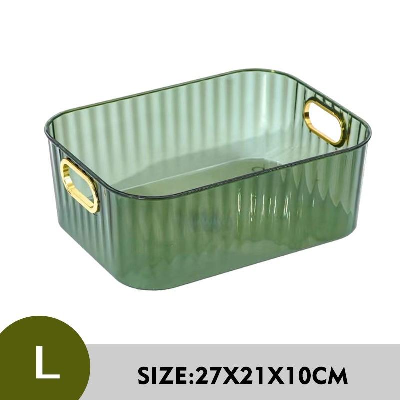 Transparent Storage Box Cosmetic Box Storage Container Plastic Storage Box Clear Drawer With Handle Stackable