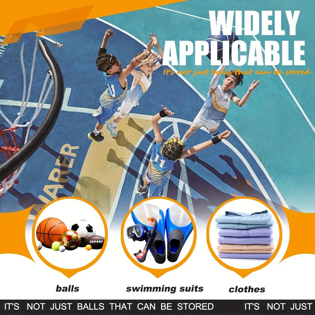 Outdoor Adventures, Versatile Sports Ball Mesh Backpack Drawstring Closure Ideal for Basketball Soccer Volleyball Baseball, Football Drawstring Bag