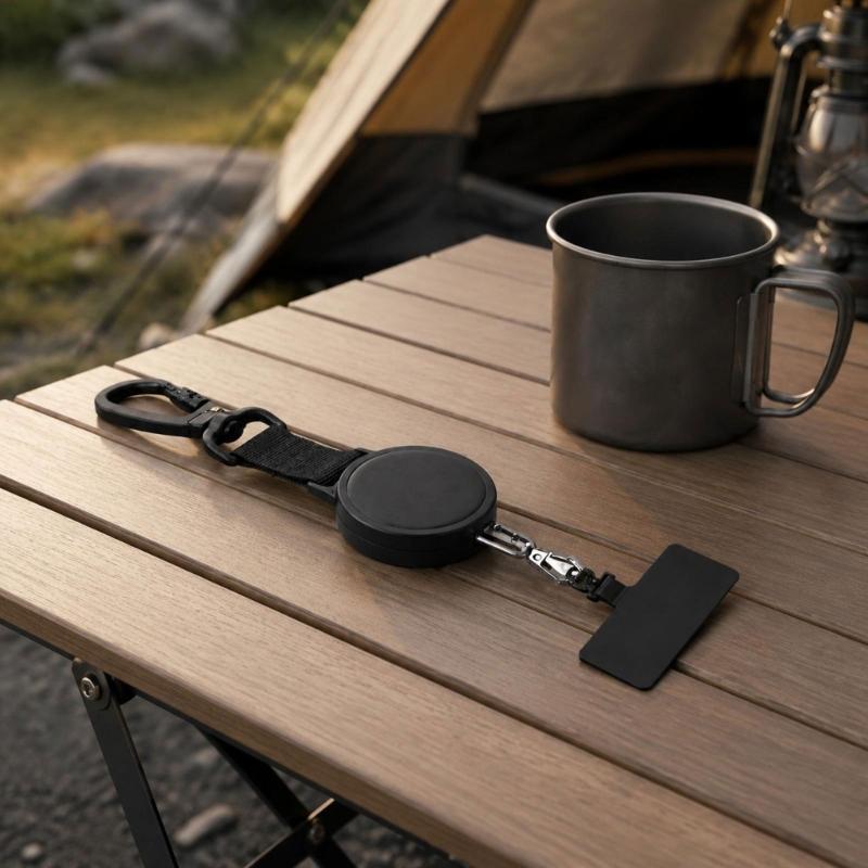 Round Reels Tethers Lanyards for Key and Access Card with a Retracting Cord That Returns the Attaching Item After Each Use